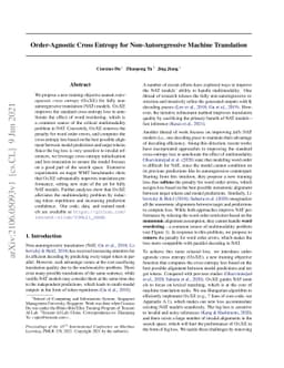 Order-Agnostic Cross Entropy for Non-Autoregressive Machine Translation