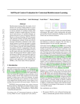 Self-Paced Context Evaluation for Contextual Reinforcement Learning