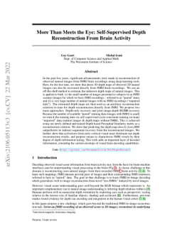 More Than Meets the Eye: Self-Supervised Depth Reconstruction From Brain
  Activity