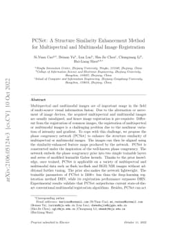 PCNet: A Structure Similarity Enhancement Method for Multispectral and
  Multimodal Image Registration