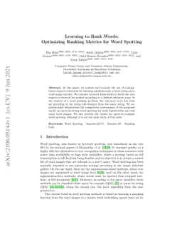 Learning to Rank Words: Optimizing Ranking Metrics for Word Spotting