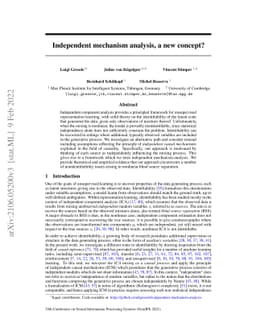 Independent mechanism analysis, a new concept?