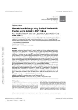 Near-Optimal Privacy-Utility Tradeoff in Genomic Studies Using Selective
  SNP Hiding