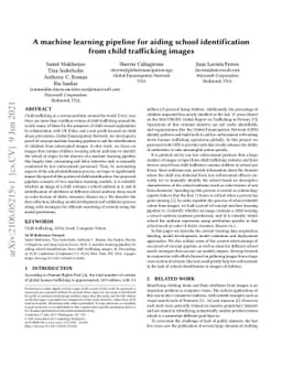 A machine learning pipeline for aiding school identification from child
  trafficking images