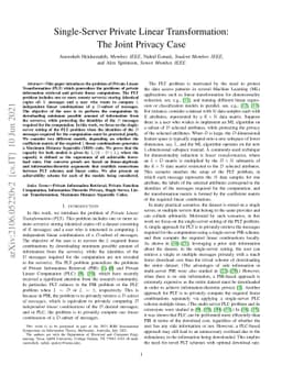 Single-Server Private Linear Transformation: The Joint Privacy Case