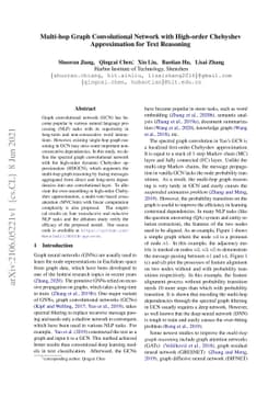 Multi-hop Graph Convolutional Network with High-order Chebyshev
  Approximation for Text Reasoning