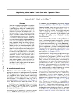 Explaining Time Series Predictions with Dynamic Masks