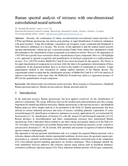 Raman spectral analysis of mixtures with one-dimensional convolutional
  neural network