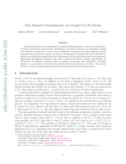 Fair Disaster Containment via Graph-Cut Problems