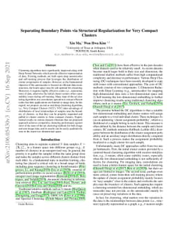 Separating Boundary Points via Structural Regularization for Very
  Compact Clusters