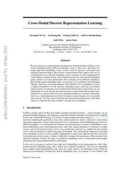 Cross-Modal Discrete Representation Learning
