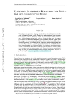 Variational Information Bottleneck for Effective Low-Resource
  Fine-Tuning