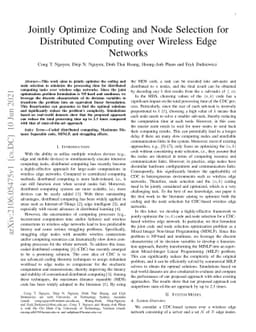 Jointly Optimize Coding and Node Selection for Distributed Computing
  over Wireless Edge Networks
