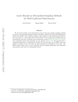 Lower Bounds on Metropolized Sampling Methods for Well-Conditioned
  Distributions