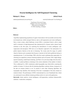 Swarm Intelligence for Self-Organized Clustering