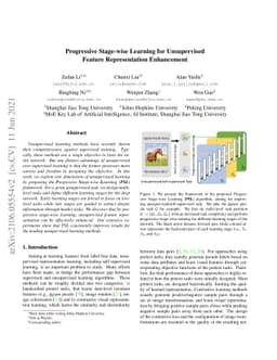 Progressive Stage-wise Learning for Unsupervised Feature Representation
  Enhancement