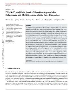 PDMA: Probabilistic Service Migration Approach for Delay-aware and
  Mobility-aware Mobile Edge Computing