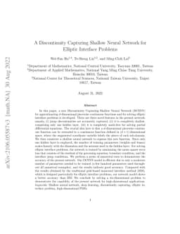A Discontinuity Capturing Shallow Neural Network for Elliptic Interface
  Problems