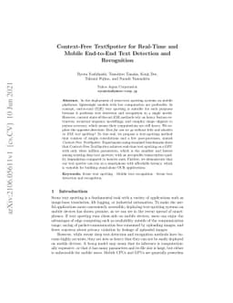 Context-Free TextSpotter for Real-Time and Mobile End-to-End Text
  Detection and Recognition
