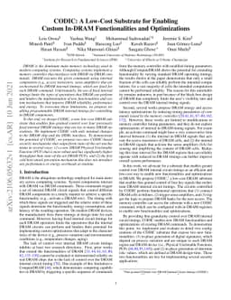 CODIC: A Low-Cost Substrate for Enabling Custom In-DRAM Functionalities
  and Optimizations