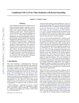 Conditional COT-GAN for Video Prediction with Kernel Smoothing