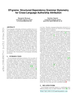 DT-grams: Structured Dependency Grammar Stylometry for Cross-Language
  Authorship Attribution