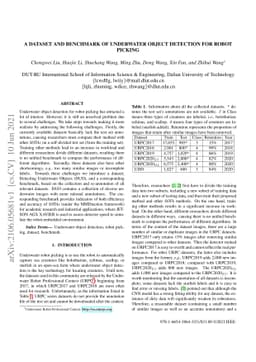 A Dataset And Benchmark Of Underwater Object Detection For Robot Picking