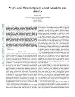 Myths and Misconceptions about Attackers and Attacks