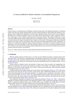 A concise method for feature selection via normalized frequencies