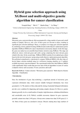 Hybrid gene selection approach using XGBoost and multi-objective genetic
  algorithm for cancer classification