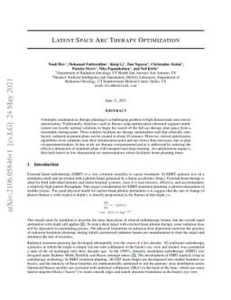 Latent Space Arc Therapy Optimization