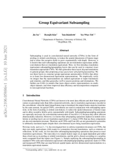 Group Equivariant Subsampling