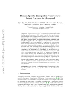 Domain Specific Transporter Framework to Detect Fractures in Ultrasound