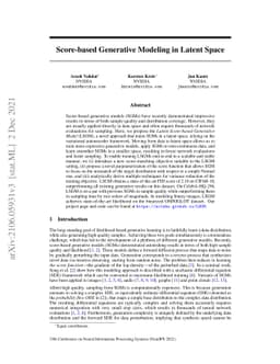 Score-based Generative Modeling in Latent Space