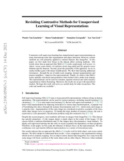 Revisiting Contrastive Methods for Unsupervised Learning of Visual
  Representations