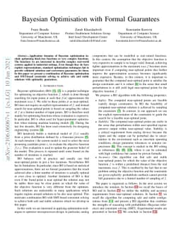 Bayesian Optimisation with Formal Guarantees