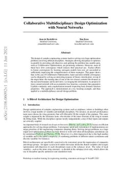Collaborative Multidisciplinary Design Optimization with Neural Networks