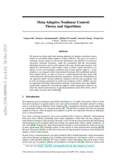 Meta-Adaptive Nonlinear Control: Theory and Algorithms