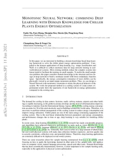 Monotonic Neural Network: combining Deep Learning with Domain Knowledge
  for Chiller Plants Energy Optimization