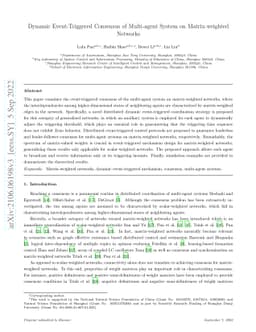 Dynamic Event-Triggered Consensus of Multi-agent Systems on
  Matrix-weighted Networks