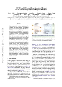 CONDA: a CONtextual Dual-Annotated dataset for in-game toxicity
  understanding and detection