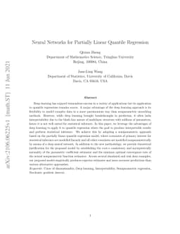 Neural Networks for Partially Linear Quantile Regression