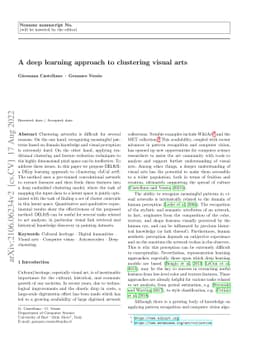 A deep learning approach to clustering visual arts