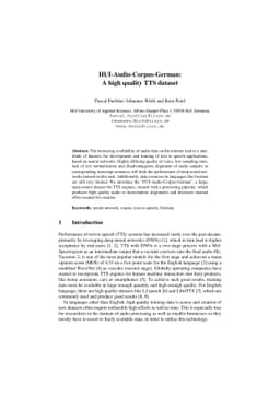 HUI-Audio-Corpus-German: A high quality TTS dataset
