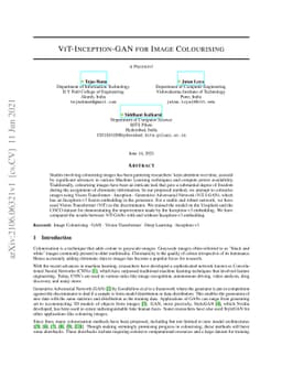 ViT-Inception-GAN for Image Colourising