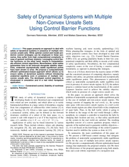 Safety of Dynamical Systems with Multiple Non-Convex Unsafe Sets Using
  Control Barrier Functions