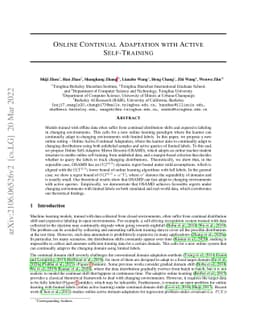 Online Continual Adaptation with Active Self-Training