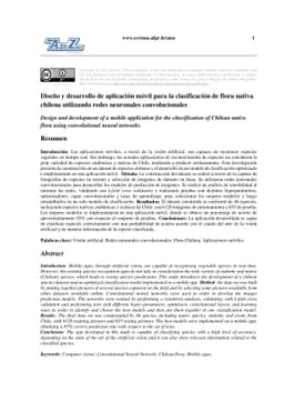 Diseño y desarrollo de aplicación móvil para la clasificación de
  flora nativa chilena utilizando redes neuronales convolucionales