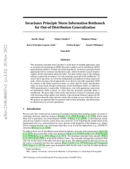 Invariance Principle Meets Information Bottleneck for
  Out-of-Distribution Generalization