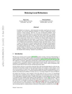 Relaxing Local Robustness